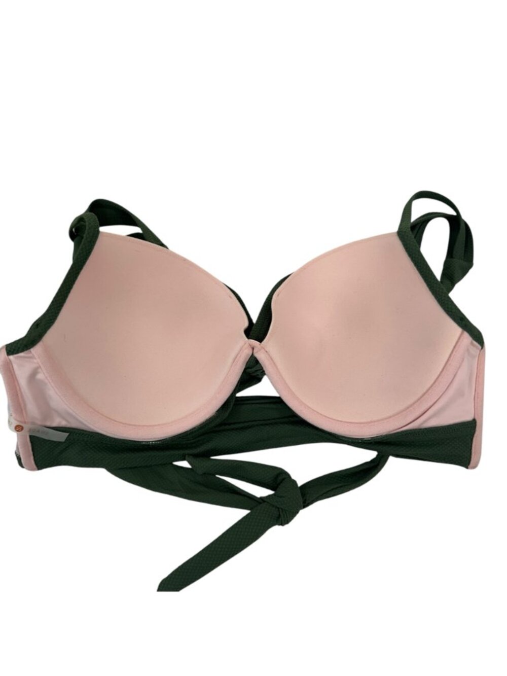 Shade & Shore Womens Green Bikini Top Push-Up Swimwear Size 34DD Back Strappy - Picture 3 of 13